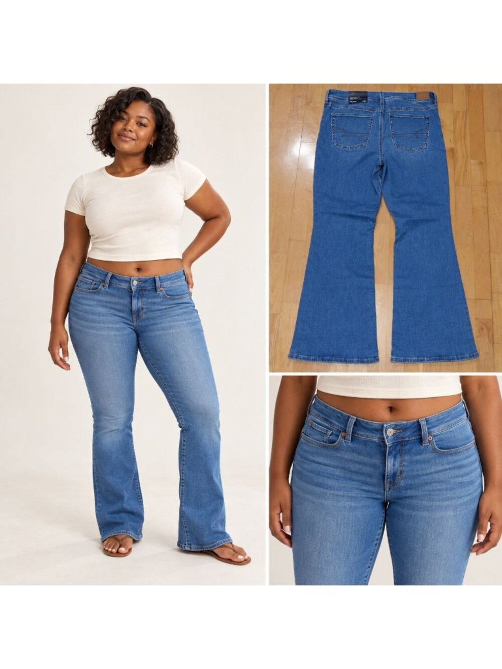 American Eagle Jeans Womens 14 Short NWT Next Level Stretch Kick Boot Low-Rise